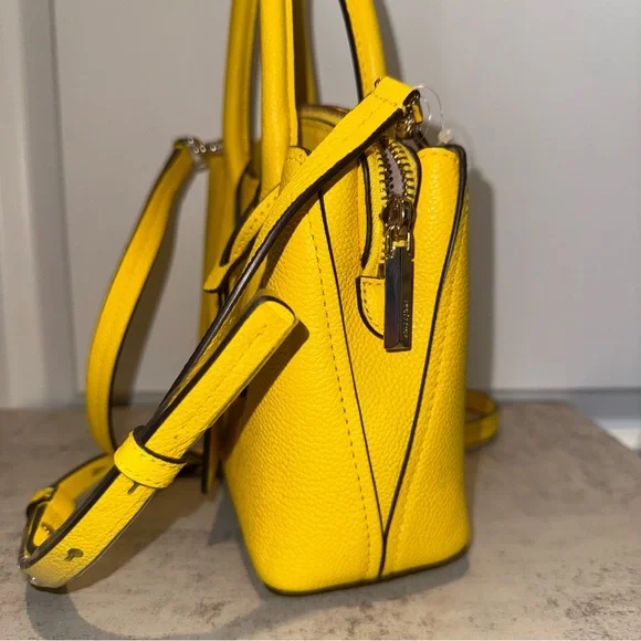Kate Spade Margaux Satchel in Yellow Pebbled Leather - Picture 4 of 10